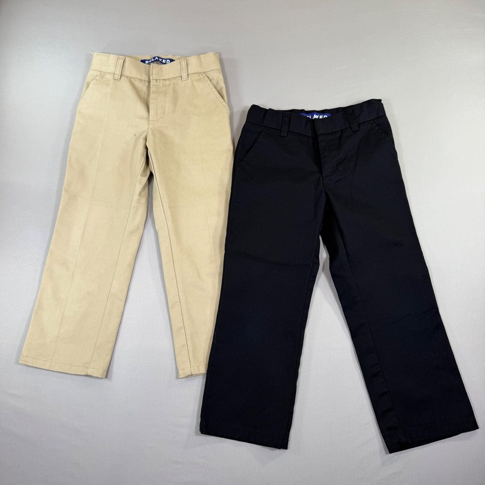 French Toast Pants Boys Kids Size 6 Khaki Navy Blue School Uniform Chino Bundle